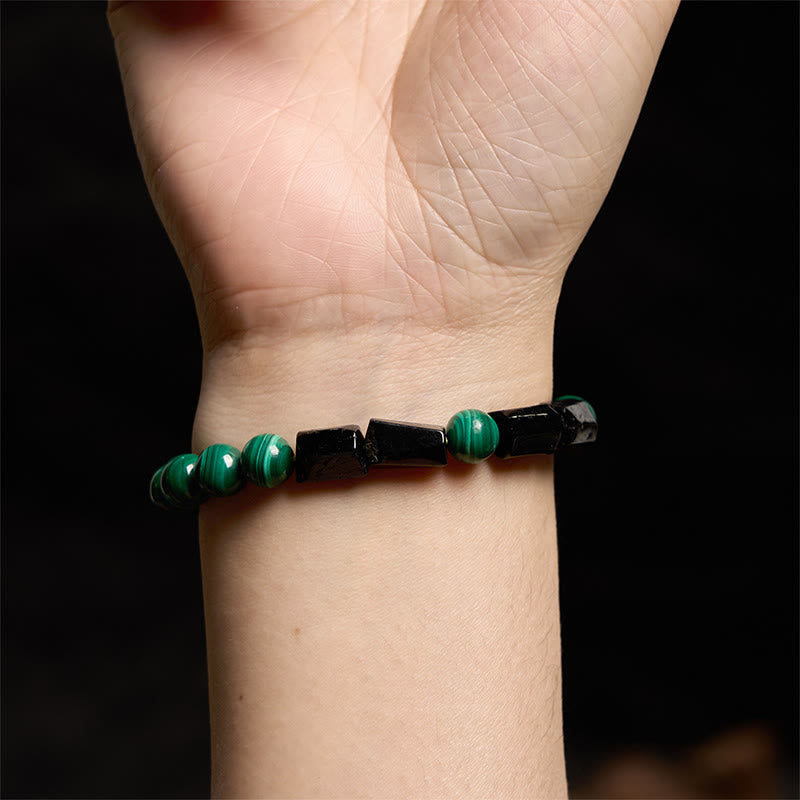 Buddha Stones Malachite Black Tourmaline Purity Bracelet - image 9
