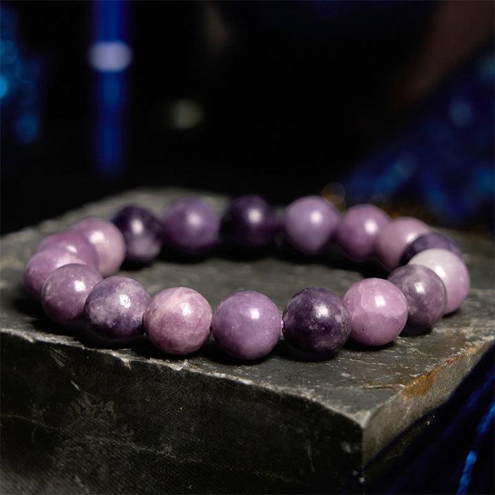 Buddha Stones Purple Mica Stone Positive Bracelet - Purple Mica Stone(Wrist Circumference: 14-16cm) - 10mm - image 6