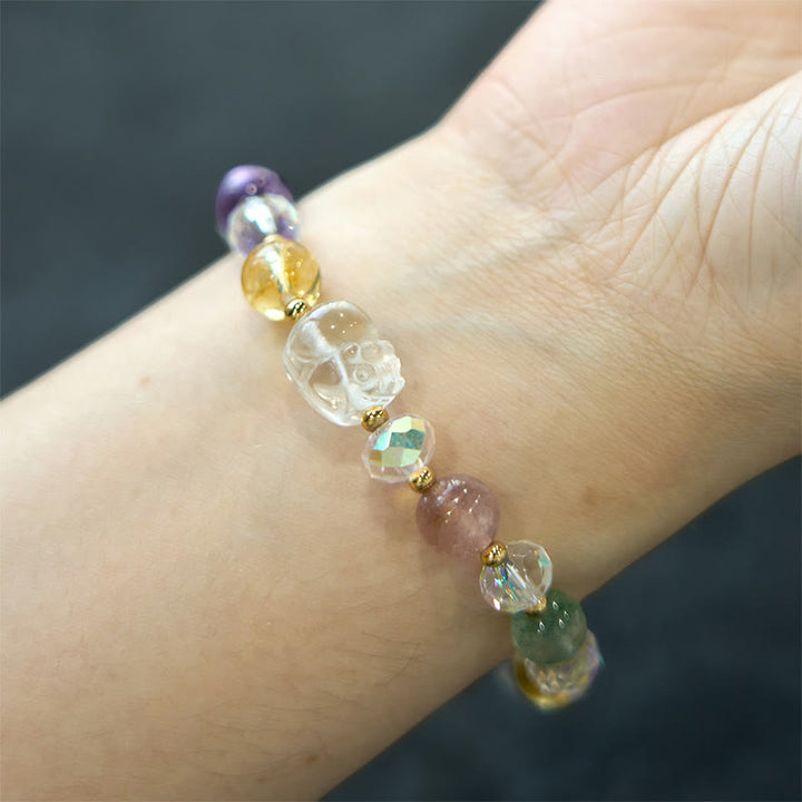 Buddha Stones PiXiu White Crystal Citrine Green Strawberry Quartz Amethyst Luck Bracelet - image 5