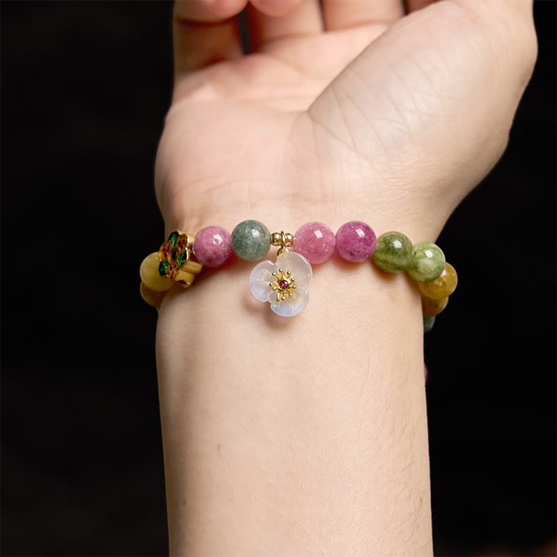 Buddha Stones Tourmaline Wisdom Flower Bracelet - image 4
