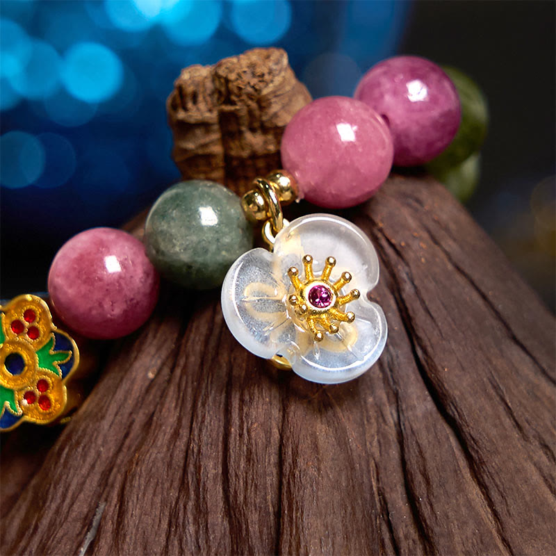 Buddha Stones Tourmaline Wisdom Flower Bracelet - image 1