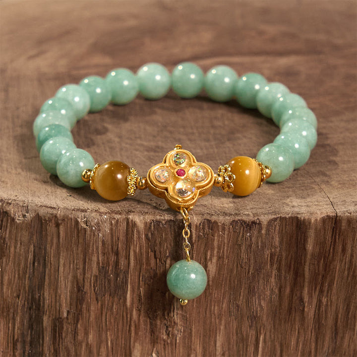 Buddha Stones Jade Yellow Tiger Eye Prosperity Bracelet - image 1