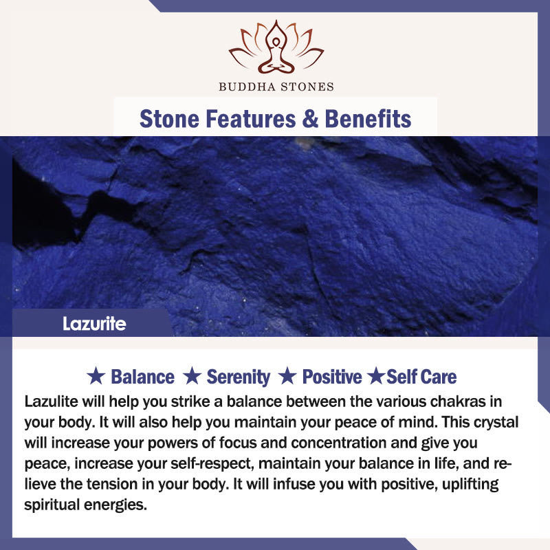 Buddha Stone Lazurite Self Care Positive Bracelet - image 9
