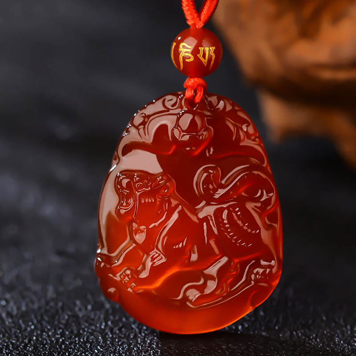 Buddha Stones Chinese Zodiac Red Agate Calm Necklace Pendant - Tiger - image 17