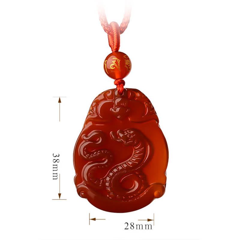 Buddha Stones Chinese Zodiac Red Agate Calm Necklace Pendant - image 3
