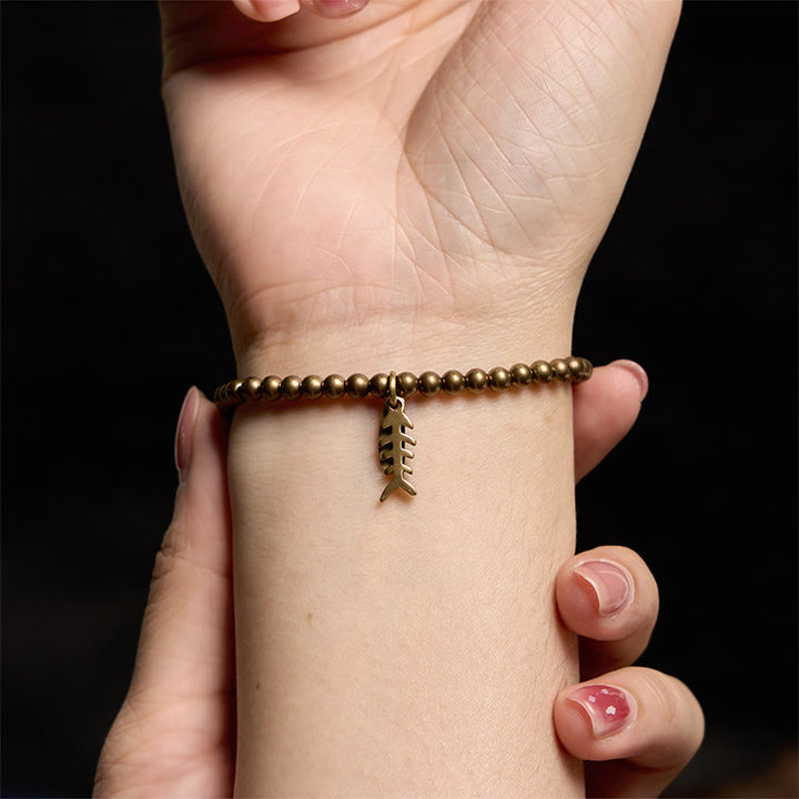 Buddha Stones Copper Fish Bone Healing Bracelet - image 6