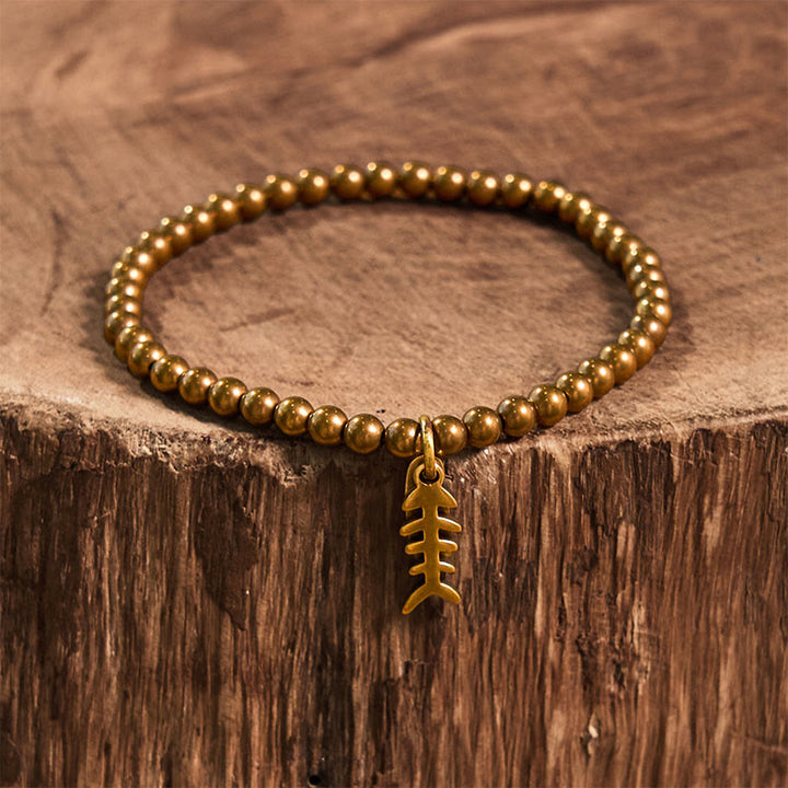 Buddha Stones Copper Fish Bone Healing Bracelet - image 9