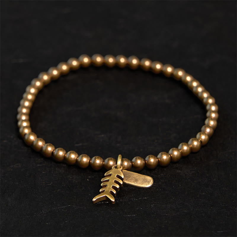 Buddha Stones Copper Fish Bone Healing Bracelet - Copper(Wrist Circumference: 20-21cm) - image 0
