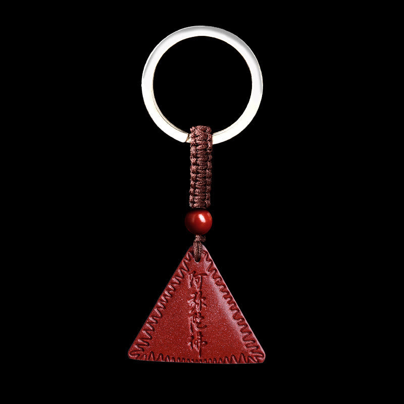 Buddha Stones Cinnabar Amitabha Calm Necklace Pendant - Purple-Red Cinnabar - Key Chain - image 15