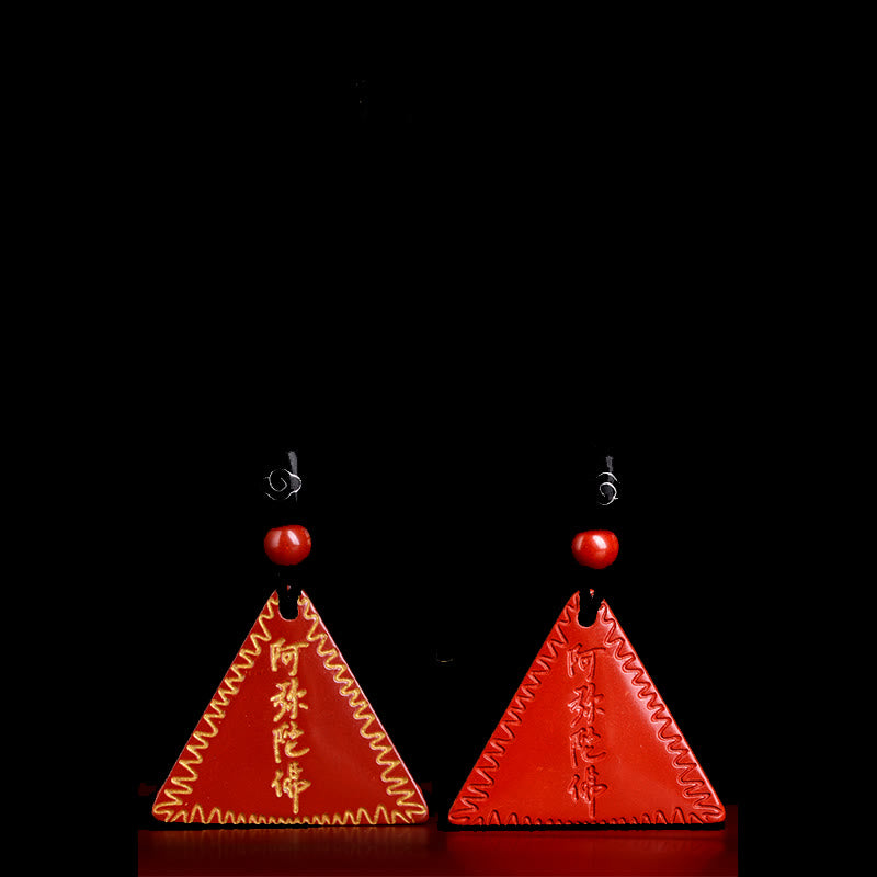 Buddha Stones Cinnabar Amitabha Calm Necklace Pendant - image 12