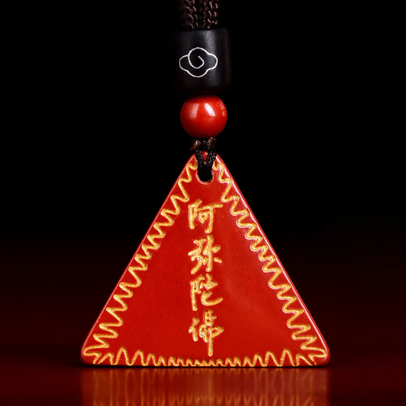 Buddha Stones Cinnabar Amitabha Calm Necklace Pendant - image 0