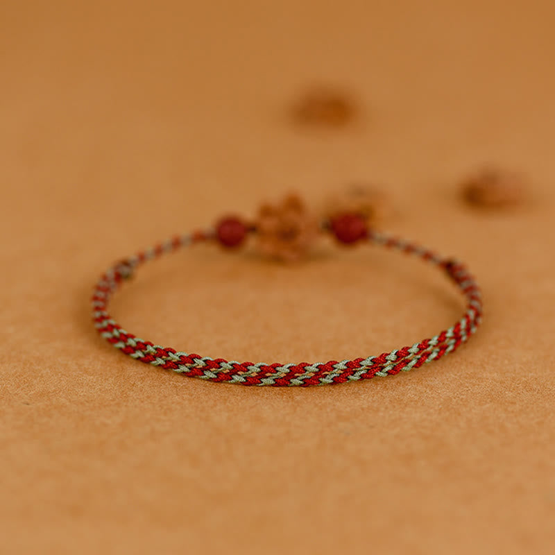 Buddha Stones Peach Wood Small Peach Blossom Cinnabar Wealth String Bracelet Anklet - image 15