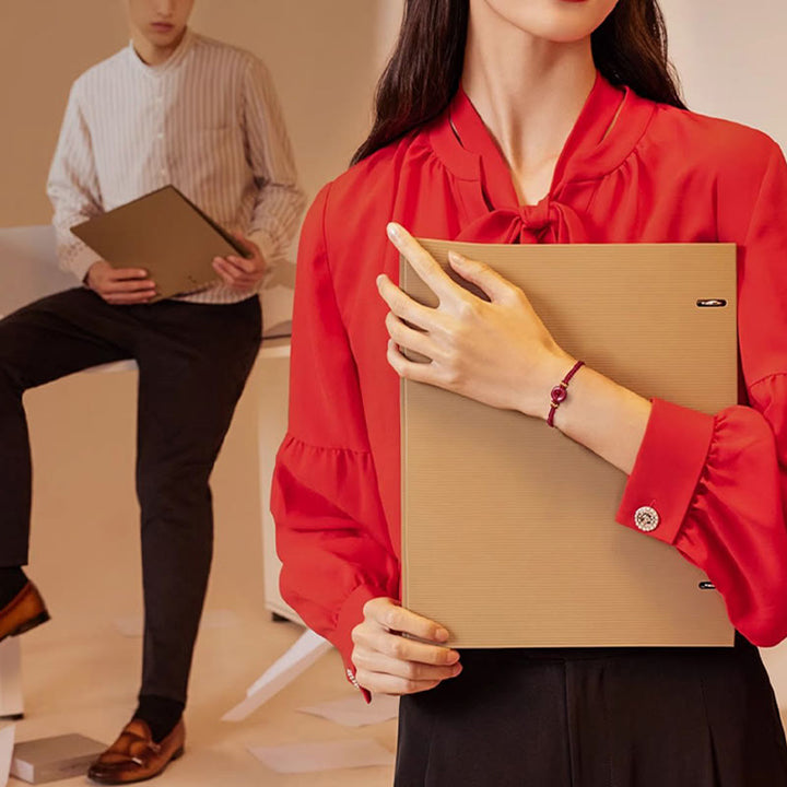 Buddha Stones Handmade Cinnabar Round Peace Buckle Concentration Braided Bracelet - image 10