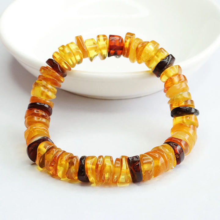 Buddha Stones Amber Peace Buckle Confidence Bracelet - image 1