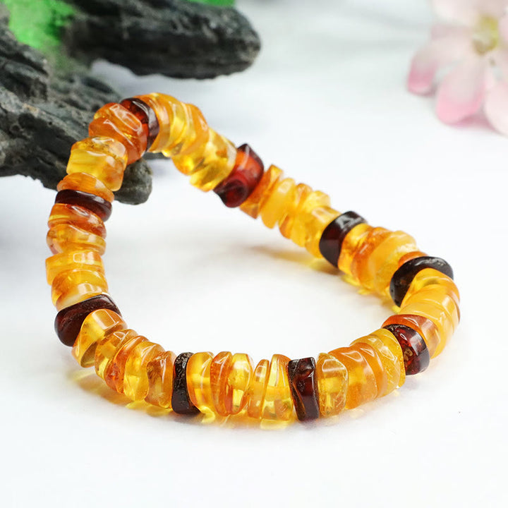 Buddha Stones Amber Peace Buckle Confidence Bracelet - image 10