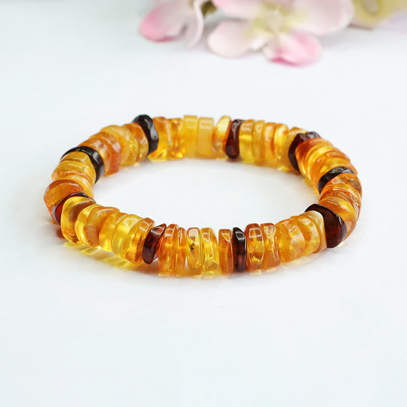 Buddha Stones Amber Peace Buckle Confidence Bracelet - image 8