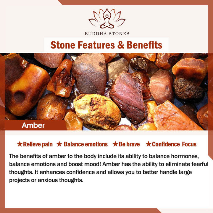 Buddha Stones Amber Peace Buckle Confidence Bracelet - image 5