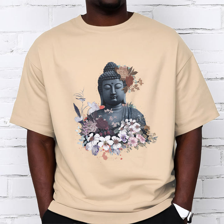 Buddha Stones  Colorful Flowers Surrounding Buddha Pattern Tee T-shirt - image 9
