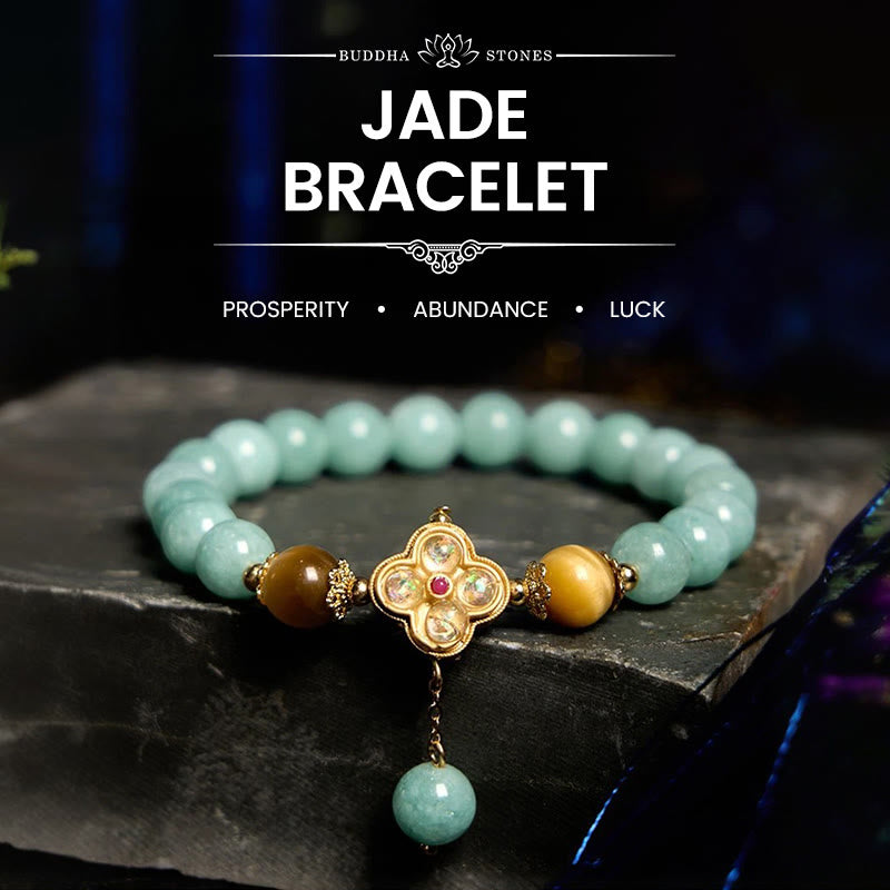 Buddha Stones Jade Yellow Tiger Eye Prosperity Bracelet - Jade Yellow Tiger Eye(Wrist Circumference: 14-16cm) - image 0