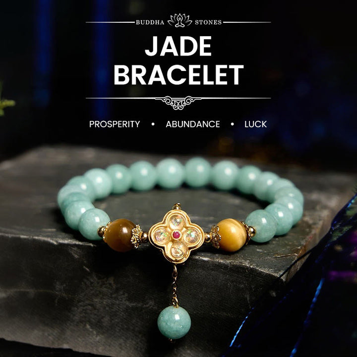 Buddha Stones Jade Yellow Tiger Eye Prosperity Bracelet - Jade Yellow Tiger Eye(Wrist Circumference: 14-16cm) - image 0
