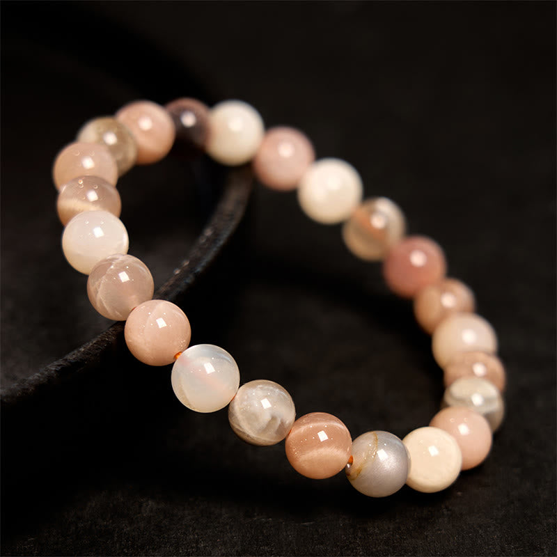 Buddha Stones Peach Moonstone Healing Bracelet - image 1