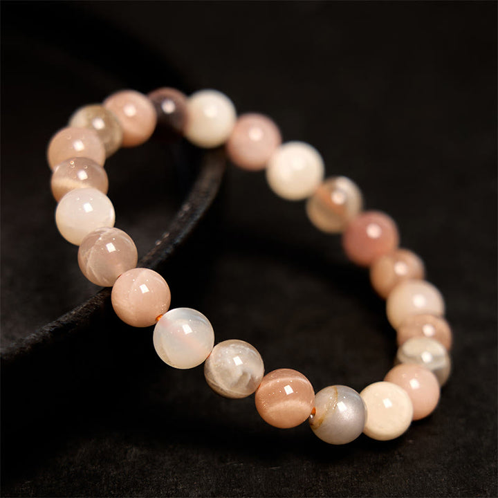 Buddha Stones Peach Moonstone Healing Bracelet - image 1