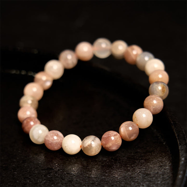 Buddha Stones Peach Moonstone Healing Bracelet - image 2