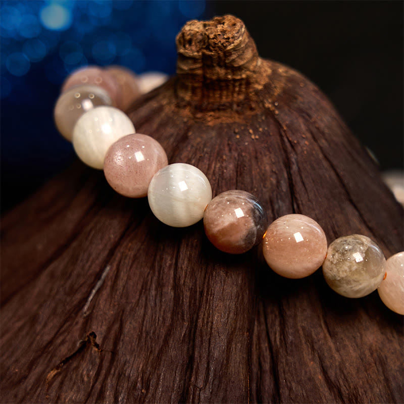 Buddha Stones Peach Moonstone Healing Bracelet - image 3