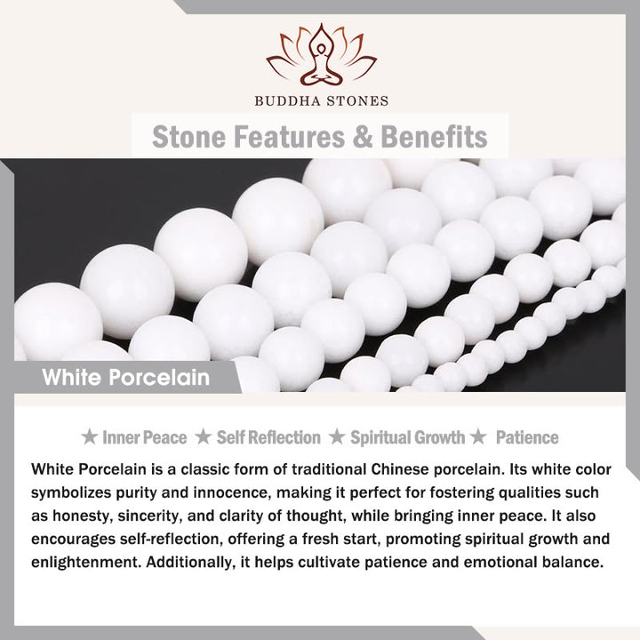 Buddha Stones Black Obsidian White Porcelain Beads Yin Yang Fulfilment Bracelet - image 6