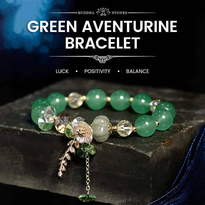 Buddha Stones Blue Crystal Amethyst Sun Stone Green Aventurine Healing Bracelet - Green Aventurine - image 15