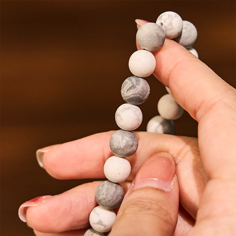Buddha Stones Picasso Jasper White Turquoise Courage Bracelet - image 4