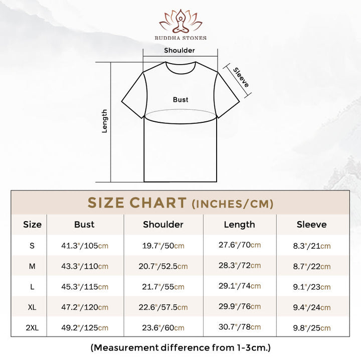 Buddha Stones Boat Fishing Grass Pattern Cotton Tee T-shirt - image 1