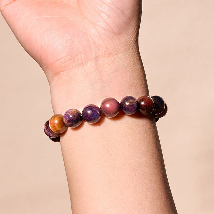 Buddha Stones Natural Purple Tiger Eye Protection Strength Bracelet - image 4