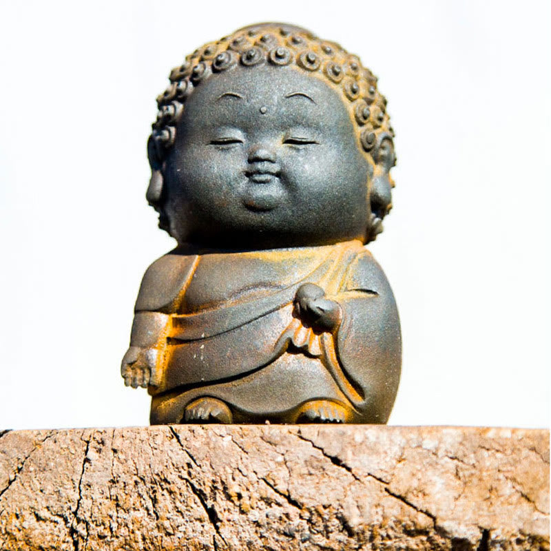 Buddha Stones Small Standing Lying Sitting Cute Buddha Iron Powder Rust Cast Resin Statue Home Decoration - image 10