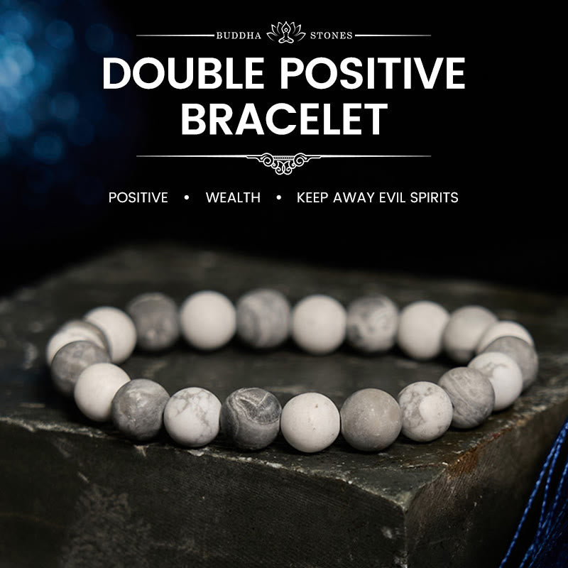 Buddha Stones Picasso Jasper White Turquoise Courage Bracelet - Picasso Jasper White Turquoise(Wrist Circumference: 14-16cm) - 12mm - image 0