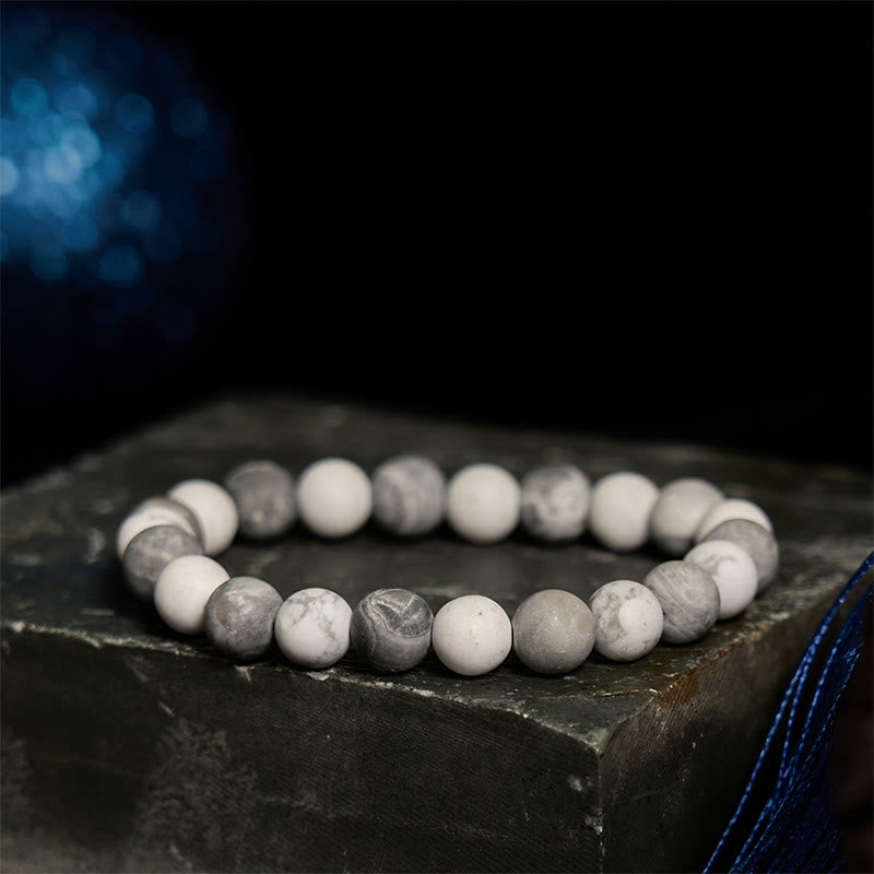 Buddha Stones Picasso Jasper White Turquoise Courage Bracelet - image 1