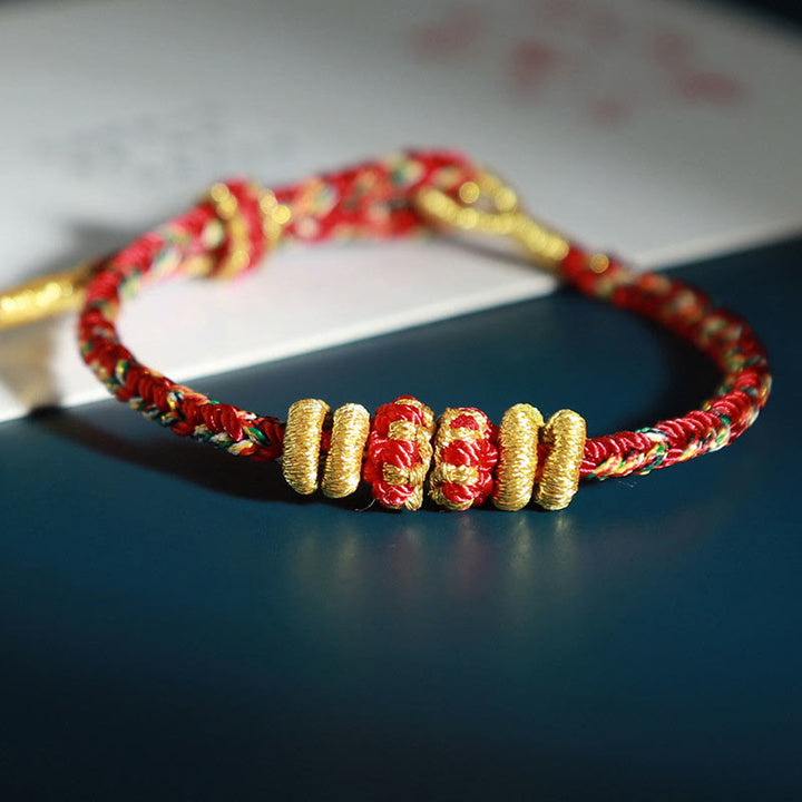 Buddha Stones Chinese Zodiac Natal Buddha Colorful Strings Luck Bracelet - Ox Tiger-Void Bodhisattva(Wrist Circumference: 15-18cm) - image 3