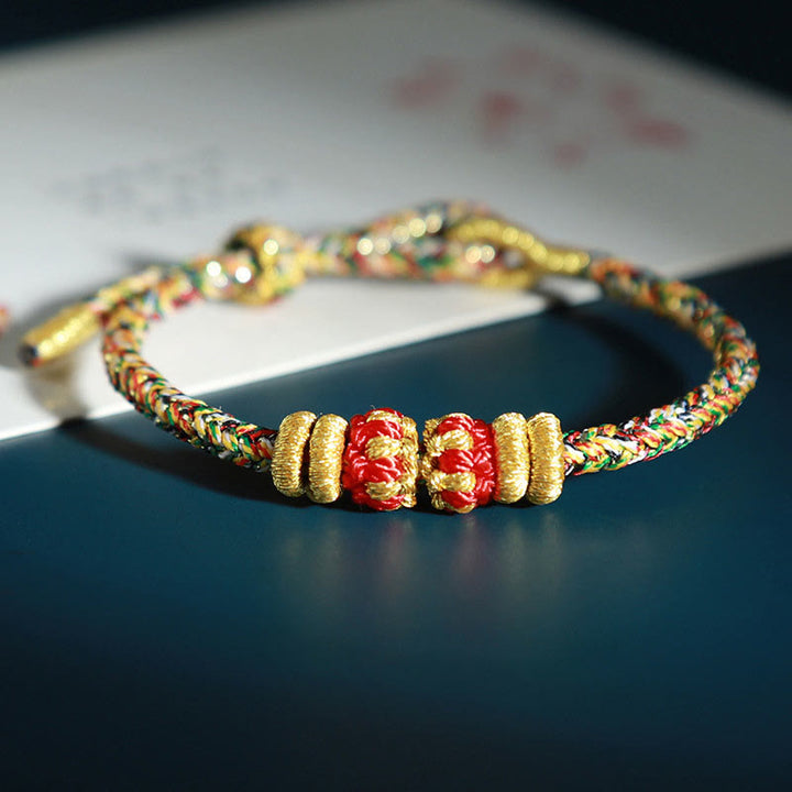 Buddha Stones Chinese Zodiac Natal Buddha Colorful Strings Luck Bracelet - Dragon Snake-Samantabhadra Bodhisattva(Wrist Circumference: 15-18cm) - image 12