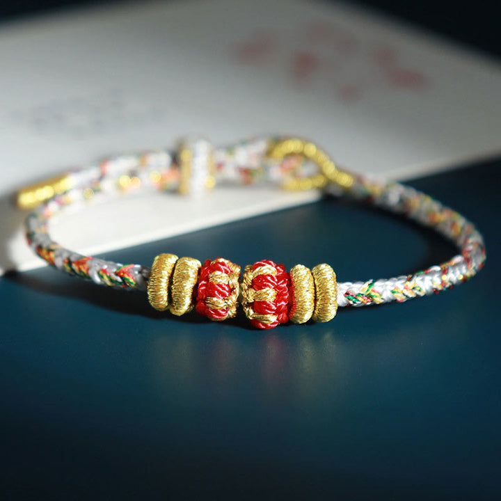 Buddha Stones Chinese Zodiac Natal Buddha Colorful Strings Luck Bracelet - Horse-Mahasattva Bodhisattva(Wrist Circumference: 15-18cm) - image 13