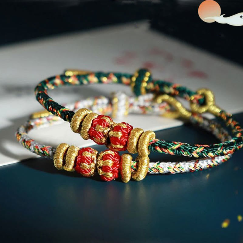 Buddha Stones Chinese Zodiac Natal Buddha Colorful Strings Luck Bracelet - image 0