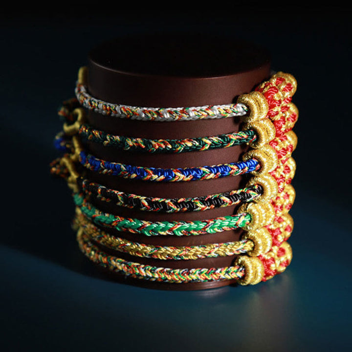 Buddha Stones Chinese Zodiac Natal Buddha Colorful Strings Luck Bracelet - image 1