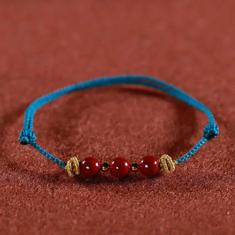 Buddha Stones Colorful String Cinnabar Calm Bracelet - Blue String Cinnabar(Wrist Circumference: 15-17cm) - image 2