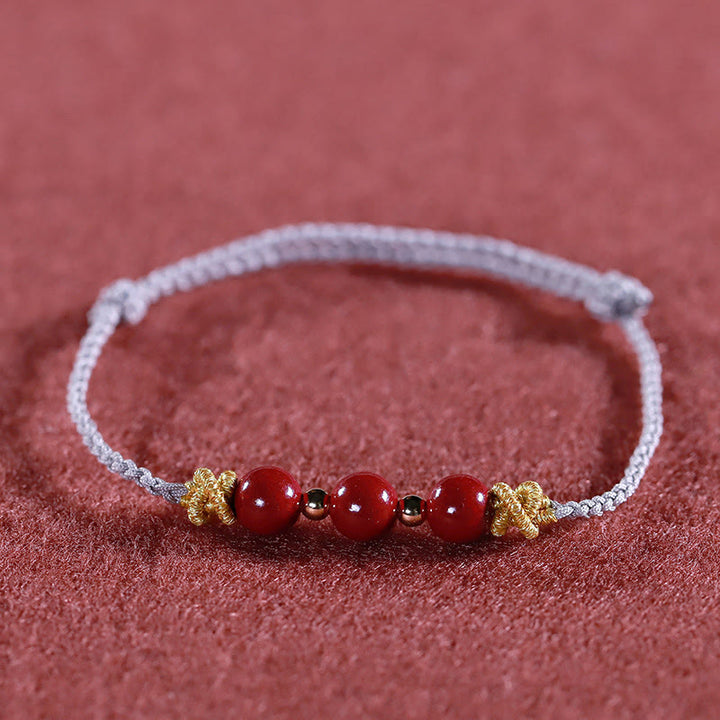 Buddha Stones Colorful String Cinnabar Calm Bracelet - Silver String Cinnabar(Wrist Circumference: 15-17cm) - image 14