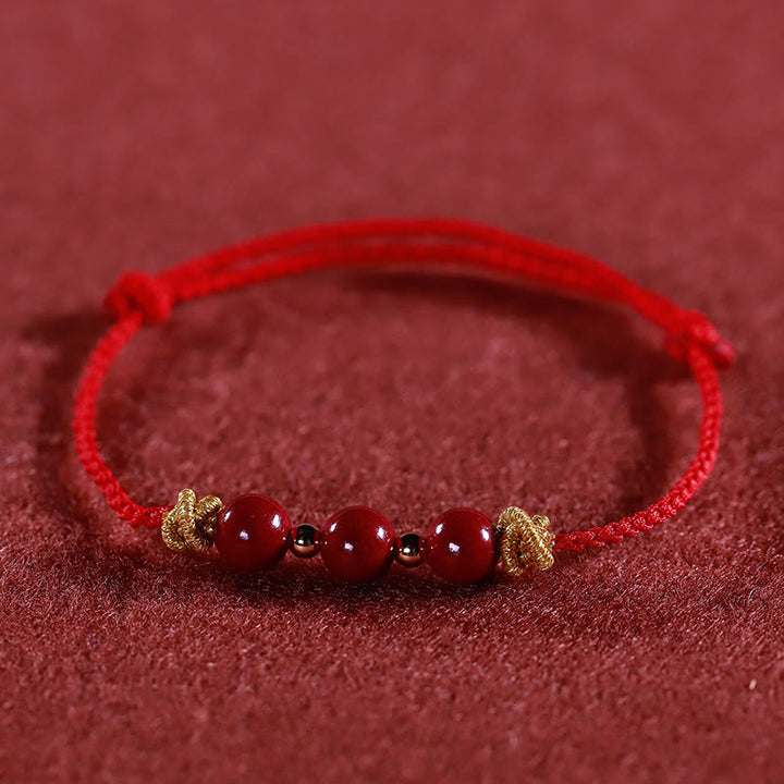 Buddha Stones Colorful String Cinnabar Calm Bracelet - Red String Cinnabar(Wrist Circumference: 15-17cm) - image 0