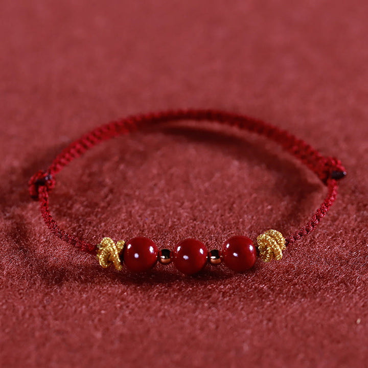 Buddha Stones Colorful String Cinnabar Calm Bracelet - Dark Red String Cinnabar(Wrist Circumference: 15-17cm) - image 9