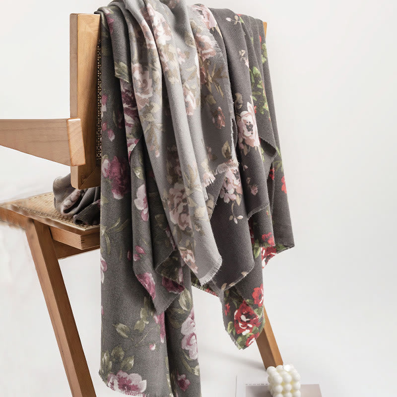 Buddha Stones Tibetan Rose Flower Garden Shawl Fall Winter Cozy Scarf Wrap  - image 23