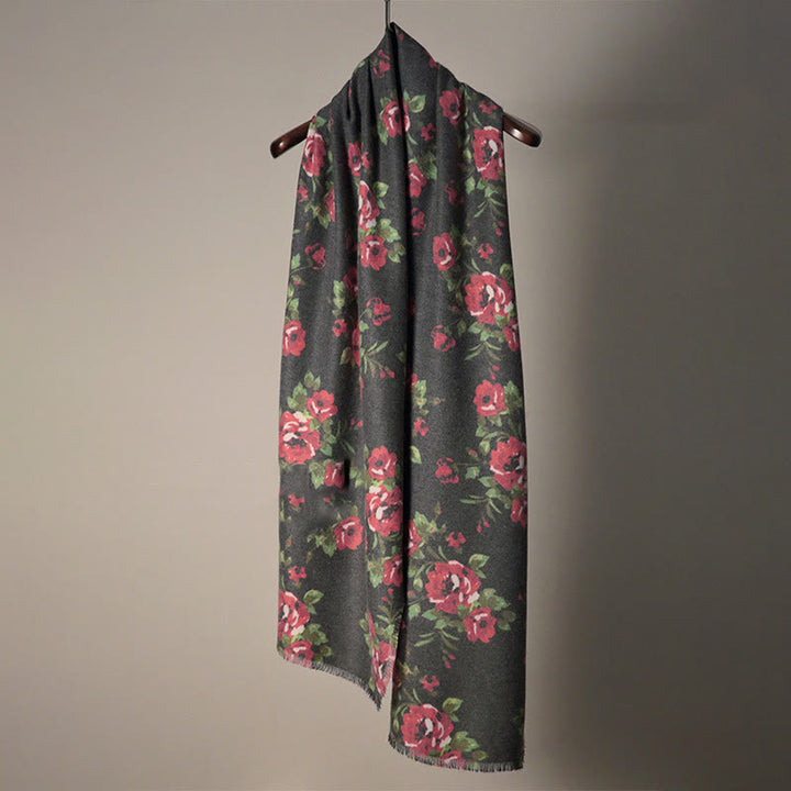 Buddha Stones Tibetan Rose Flower Garden Shawl Fall Winter Cozy Scarf Wrap  - image 5