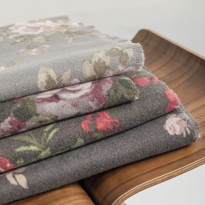 Buddha Stones Tibetan Rose Flower Garden Shawl Fall Winter Cozy Scarf Wrap  - image 1