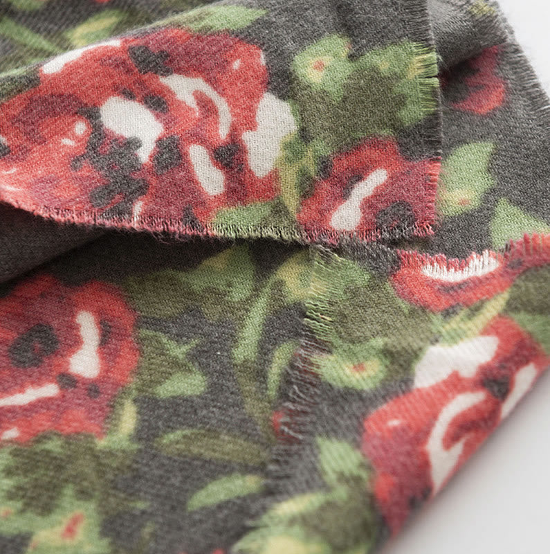 Buddha Stones Tibetan Rose Flower Garden Shawl Fall Winter Cozy Scarf Wrap  - image 19