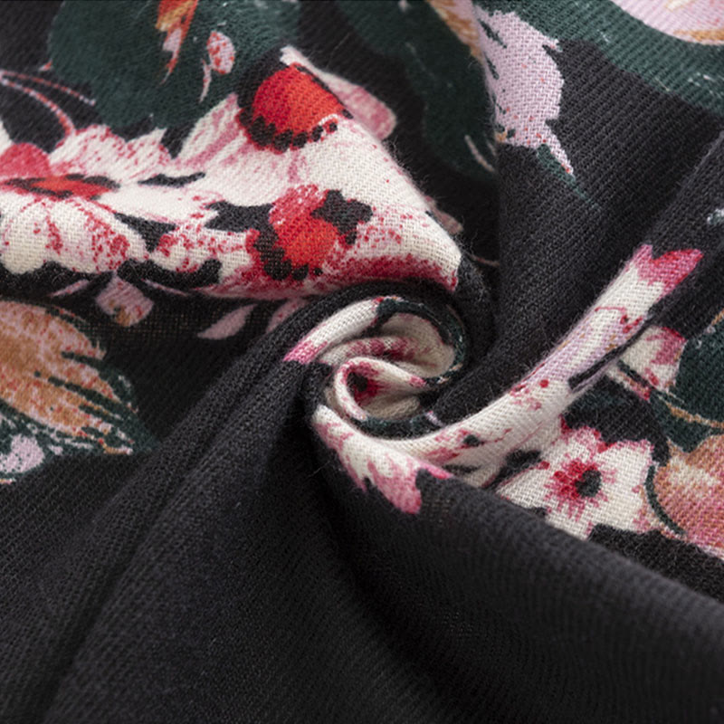 Buddha Stones Tibetan Blooming Rose Peony Flower Print Shawl Fall Winter Cozy Warm Scarf Wrap - image 6